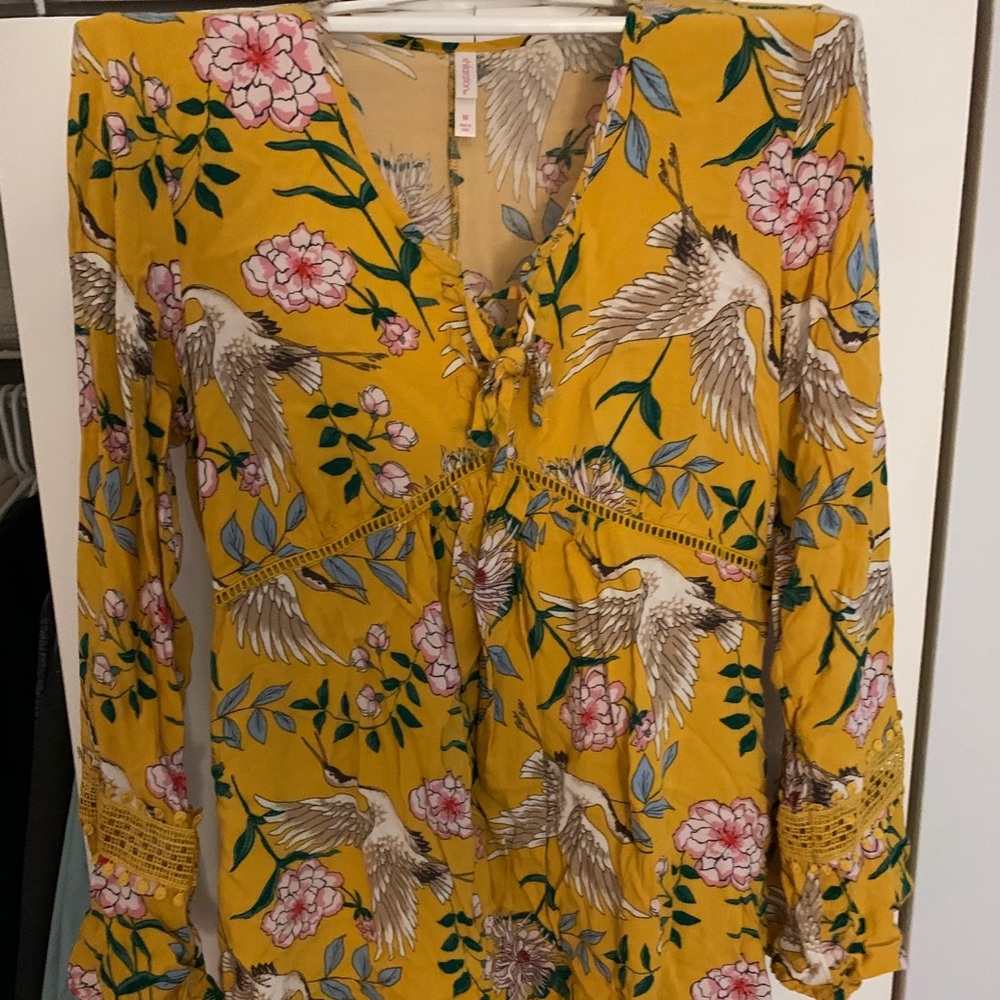 Yellow patterned dress